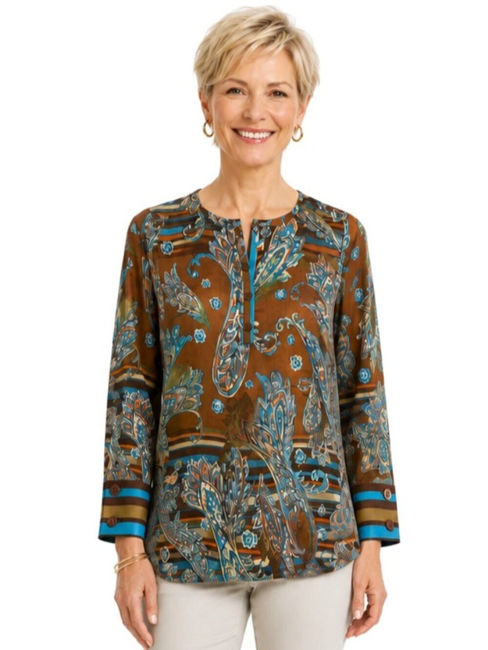 Belle by Kim Gravel Abstract Print Tunic Top